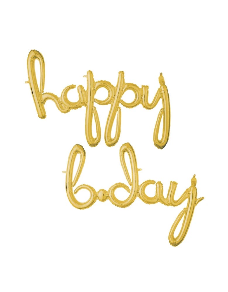 Amscan Anagram - 16 Happy Bday Script Gold Foil - 2 Pcs