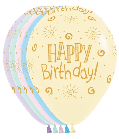 Sempertex Pastel Gold Birthday All Over Print