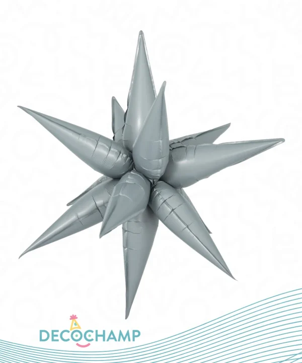 Deco Starburst Grey 1ct