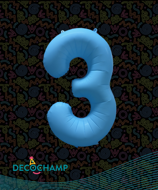 Decochamp Neon Blue 34'' Number 3