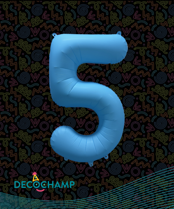 Decochamp Neon Blue 34'' Number 5