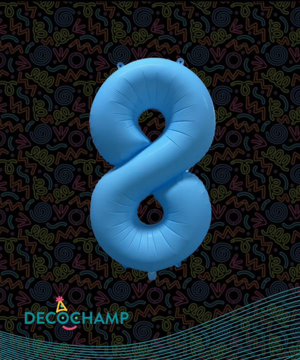 Decochamp Neon Blue 34'' Number 8