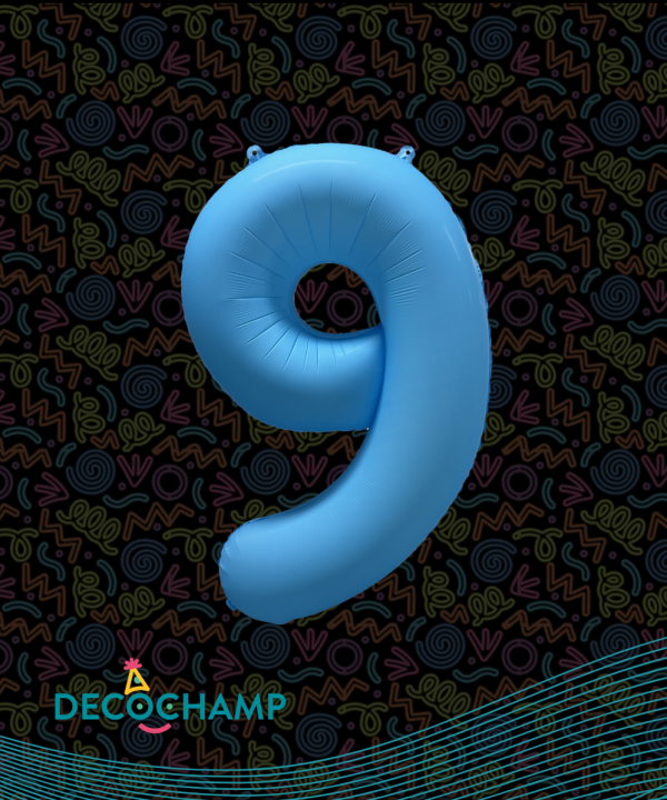 Decochamp Neon Blue 34'' Number 9