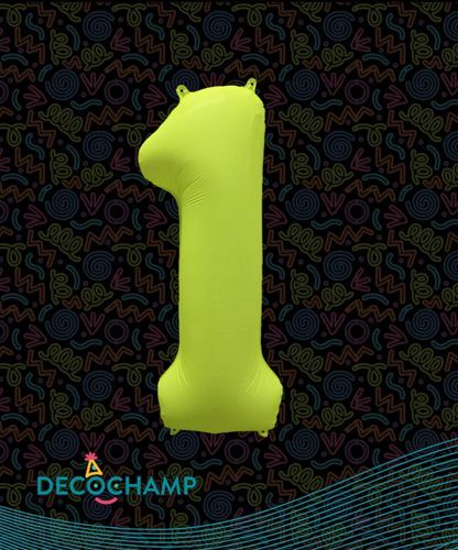 Decochamp Number 1 Neon Yellow 34''