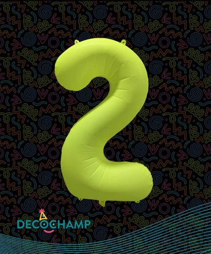 Decochamp Number 2 Neon Yellow 34''