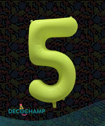 Decochamp Number 5 Neon Yellow 34''