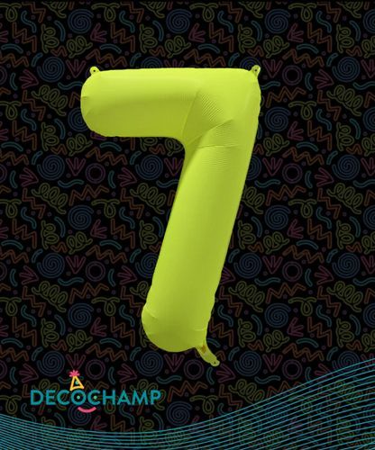 Decochamp Number 7 Neon Yellow 34''