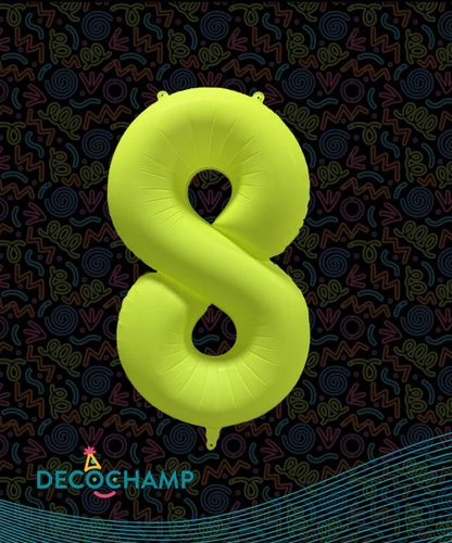 Decochamp Number 8 Neon Yellow 34''