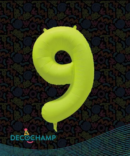 Decochamp Number 9 Neon Yellow 34''
