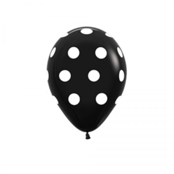 Sempertex 11'' Deluxe Black/White Dots  50ct