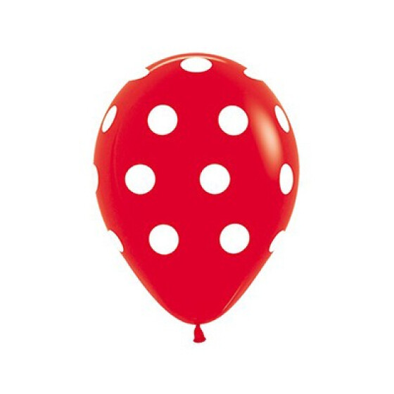 Sempertex 11'' Fashion Red/White Dots  50ct