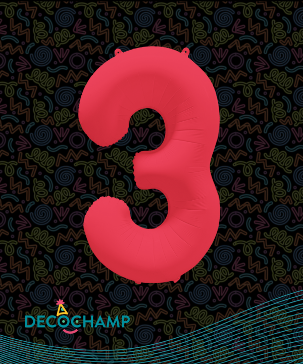 Decochamp Neon Red 34'' Number 3