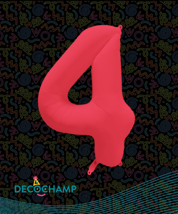 Decochamp Neon Red 34'' Number 4