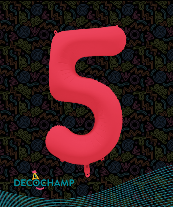 Decochamp Neon Red 34'' Number 5