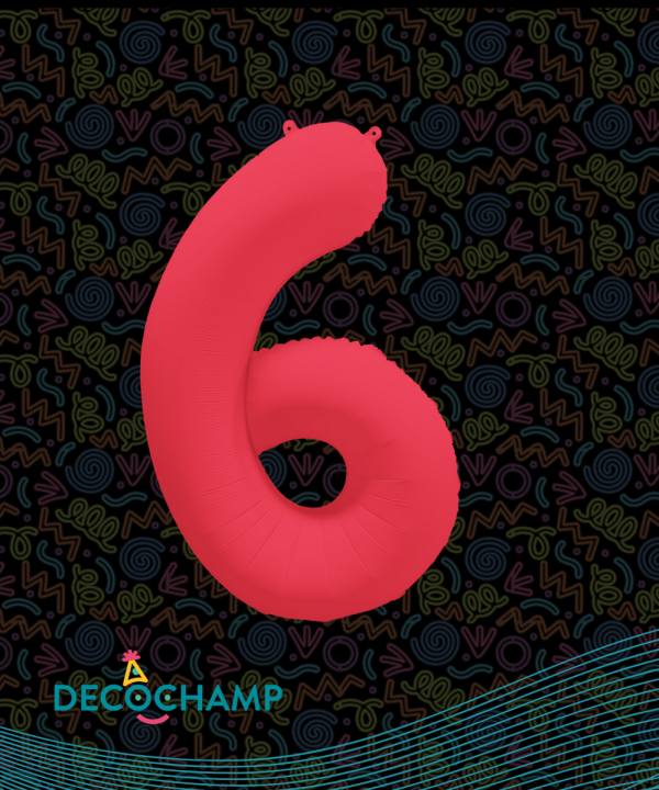Decochamp Neon Red 34'' Number 6