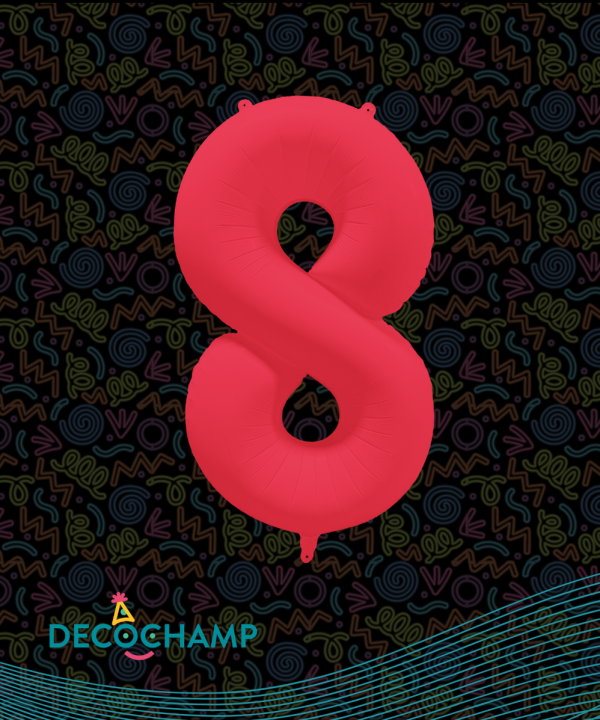 Decochamp Neon Red 34'' Number 8