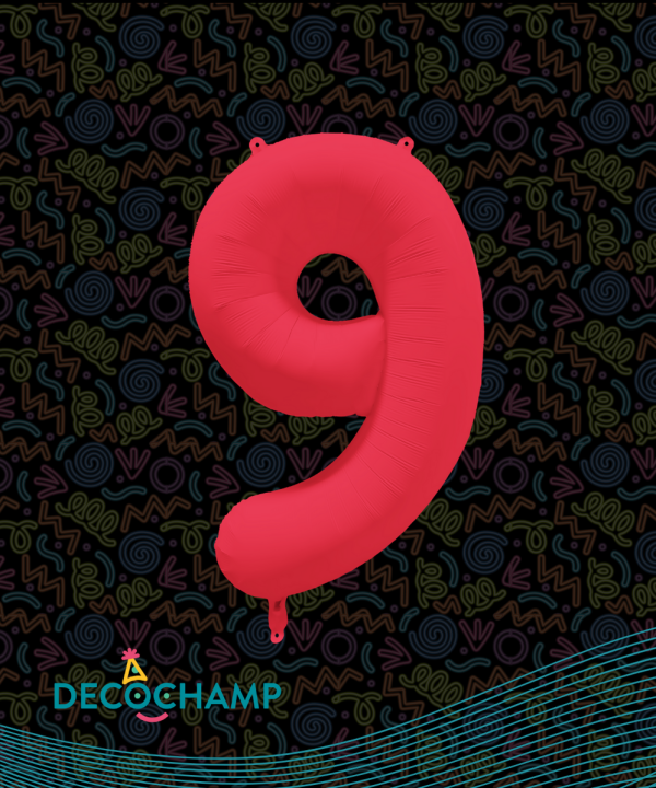 Decochamp Neon Red 34'' Number 9