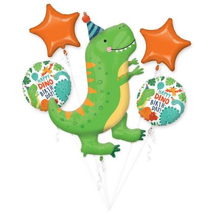 863817 Dino-Mite Birthday Foil Balloon Bouquet 5ct