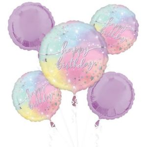 Anagram Luminous Birthday Foil Balloon Bouquet 5ct