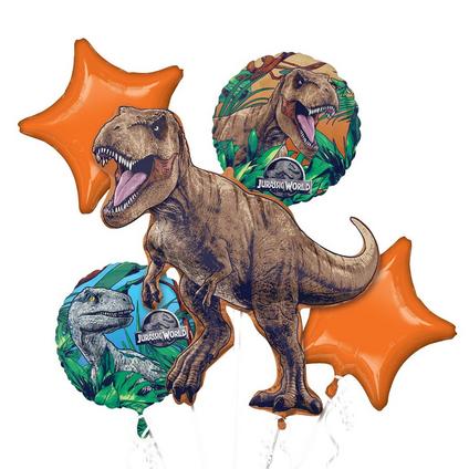 940470 Jurassic World Foil Balloon Bouquet 5ct