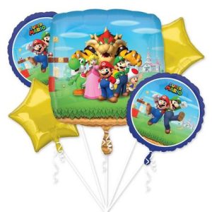 Anagram Super Mario Bros Foil Balloon Bouquet 5ct