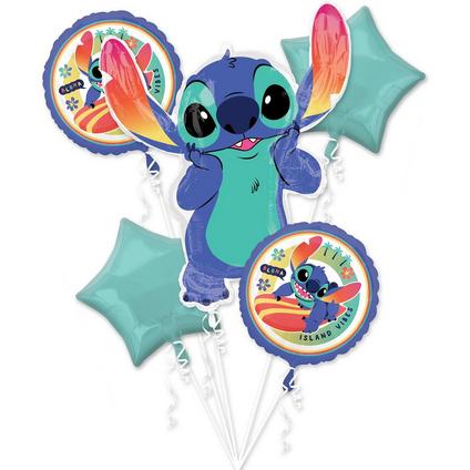 974004 Stitch Aloha Foil Balloon Bouquet 5ct