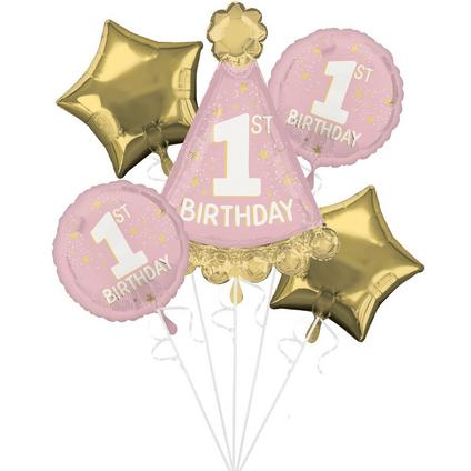 Little Miss One-derful 1st Birthday Foil Balloon Bouquet 5ct