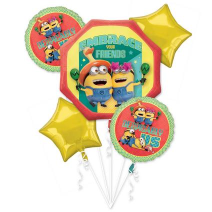 974523 Minion Foil Balloon Bouquet 5ct