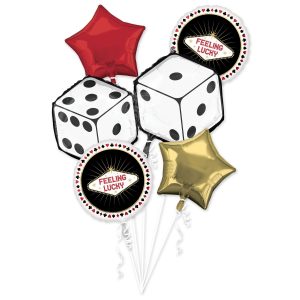 Anagram Feeling Lucky Casino Foil Balloon Bouquet 5ct