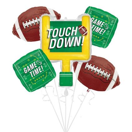 Touchdown Football Foil Balloon Bouquet 5ct