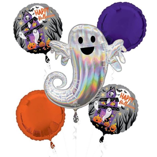 Happy Haunted House Foil Balloon Bouquet 5ct