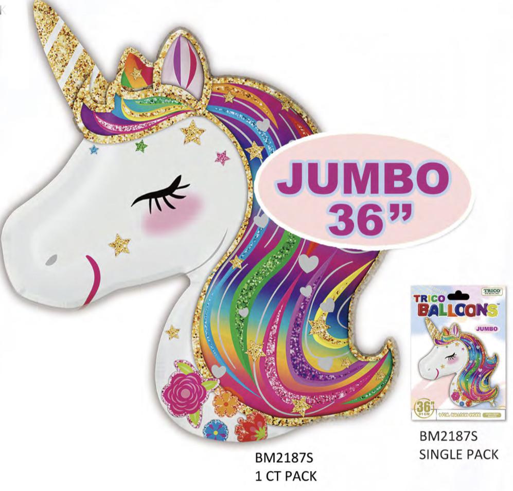 36'' Colorful Unicorn Balloon