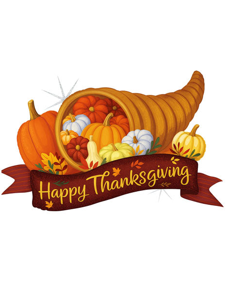 Anagram 37'' Anagram Cornucopia Thanksgiving Banner Foil Balloon