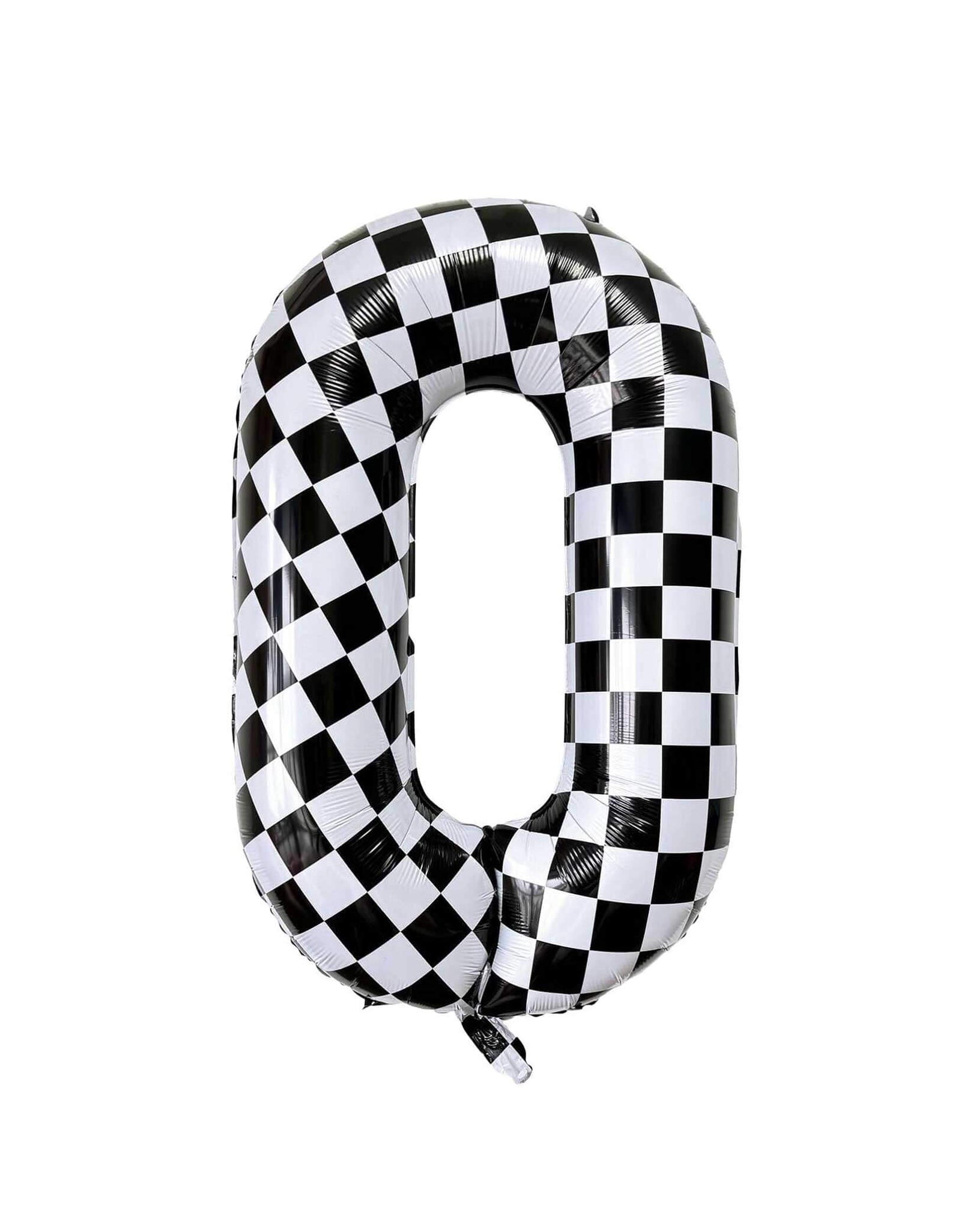 34'' Checkered Numbers 0 Balloon