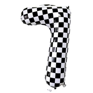 Checkered-Number-7-Foil-Balloon_Momo-Party 34'' Checkered Numbers 7 Balloon