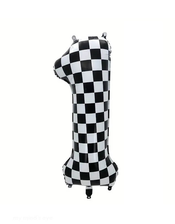 34'' Checkered Numbers 1 Balloon