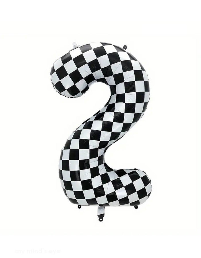 34'' Checkered Numbers 2 Balloon