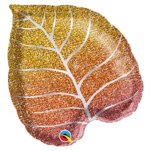 21'' Glittergraphic Fall Ombre Leaf Balloon