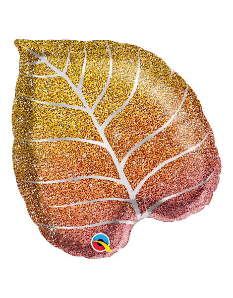 QU-19957 21'' Glittergraphic Fall Ombre Leaf Balloon