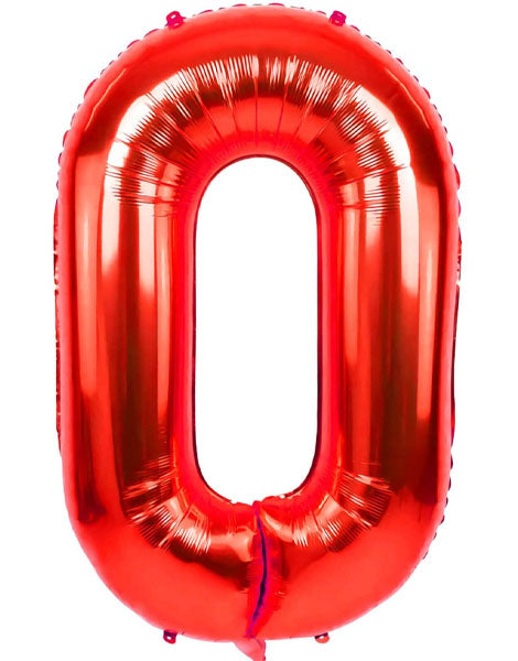 TR-BP2308-0 34'' Red Numbers 0 Balloon