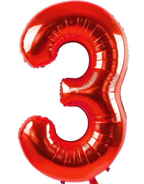 TR-BP2308-3 34'' Red Numbers 3 Balloon