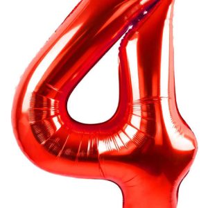 TR-BP2308-4 34'' Red Numbers 4 Balloon