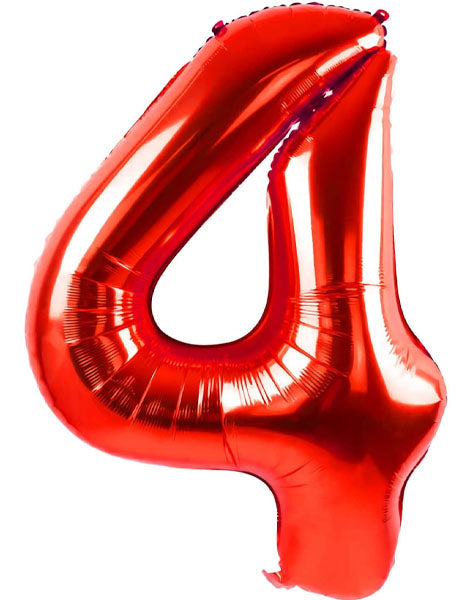 TR-BP2308-4 34'' Red Numbers 4 Balloon