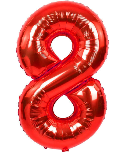 TR-BP2308-8 34'' Red Numbers 8 Balloon
