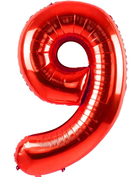 TR-BP2308-9 34'' Red Numbers 9 Balloon