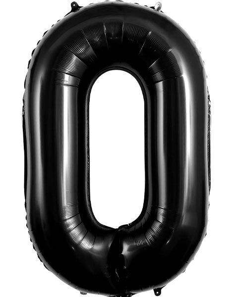 34'' Black Numbers 0 balloon