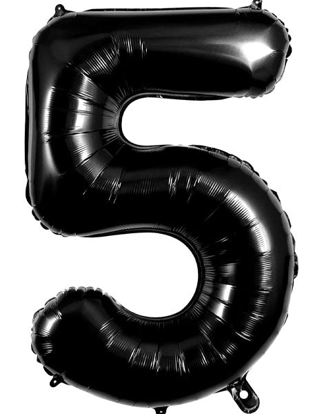 34'' Black Numbers 5 balloon