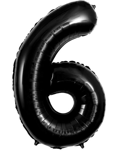 TR-BP2309-6 34'' Black Numbers 6 balloon