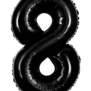 TR-BP2309-8 34'' Black Numbers 8 balloon