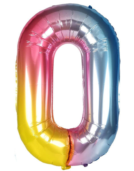 34'' Rainbow Numbers 0 Balloon
